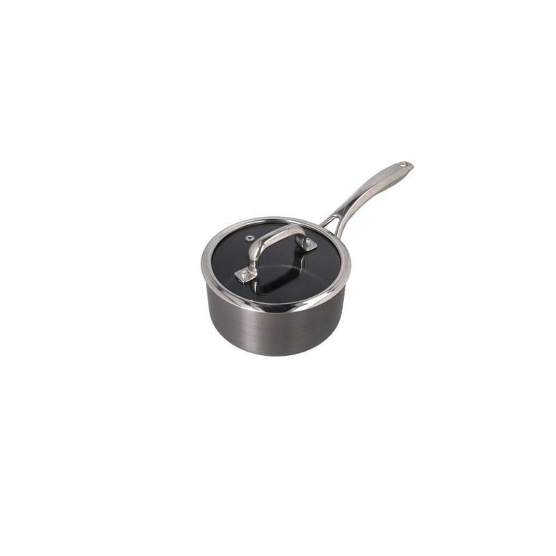 Aluminum Sauce Pan With Looped Handle Glass Lid 16Cm
