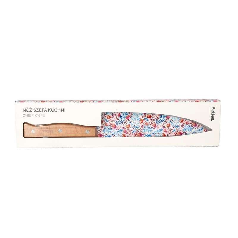 Bettee Stainless Steel Beech Wood Chefs Knife 8 Inch