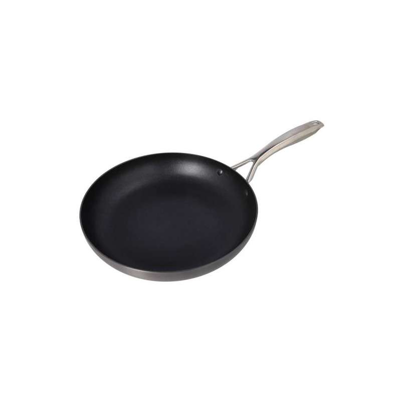Black Aluminum Fry Pan With Stainless Steel Handle 28Cm