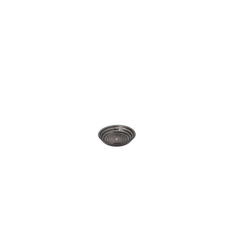 Black Round Stoneware Small Dish 10Cm