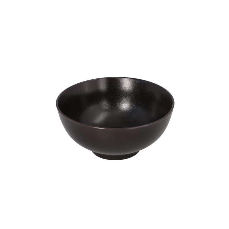 Black Round Stoneware Soup Bowl 16Cm