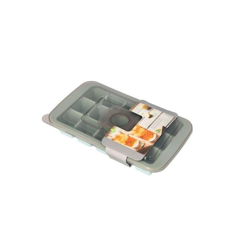 Blue 15 Ice Cube Tray With Pouring In Cover Square Shaped 20Cm