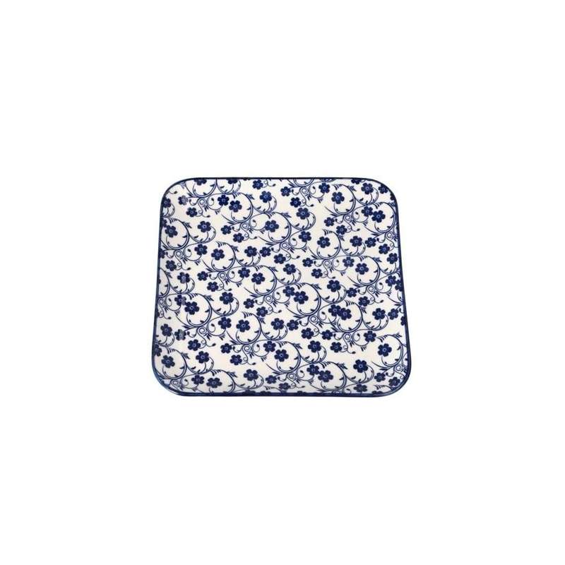 Blue White Floral Square Side Plate 204Cm