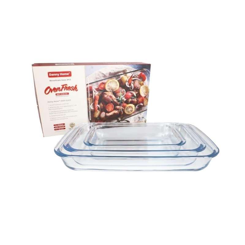 Borosilicate Rectangular Baking Pans 40Cm 3Pcs