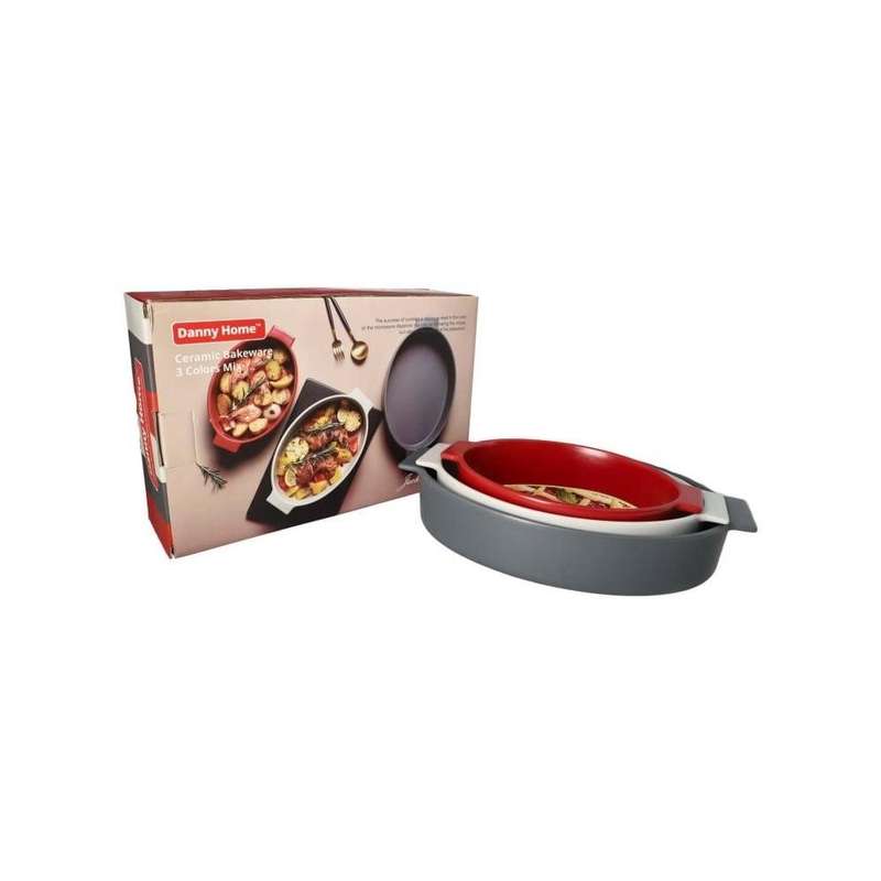 Ceramic Bakeware 3 Colour Mix