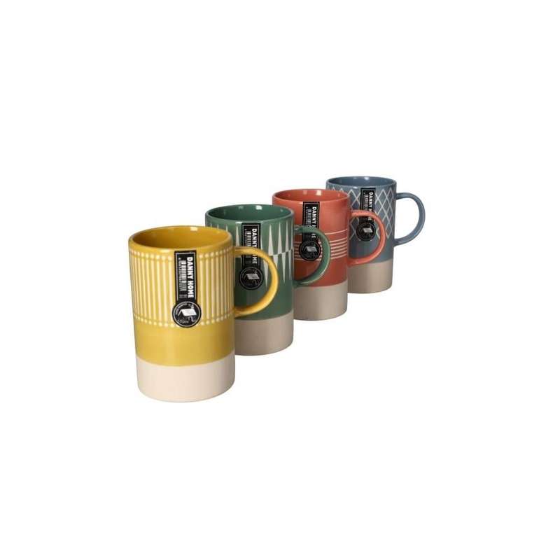 Ceramic Geometric Coffee Mug Set 4Pcs 115Cm