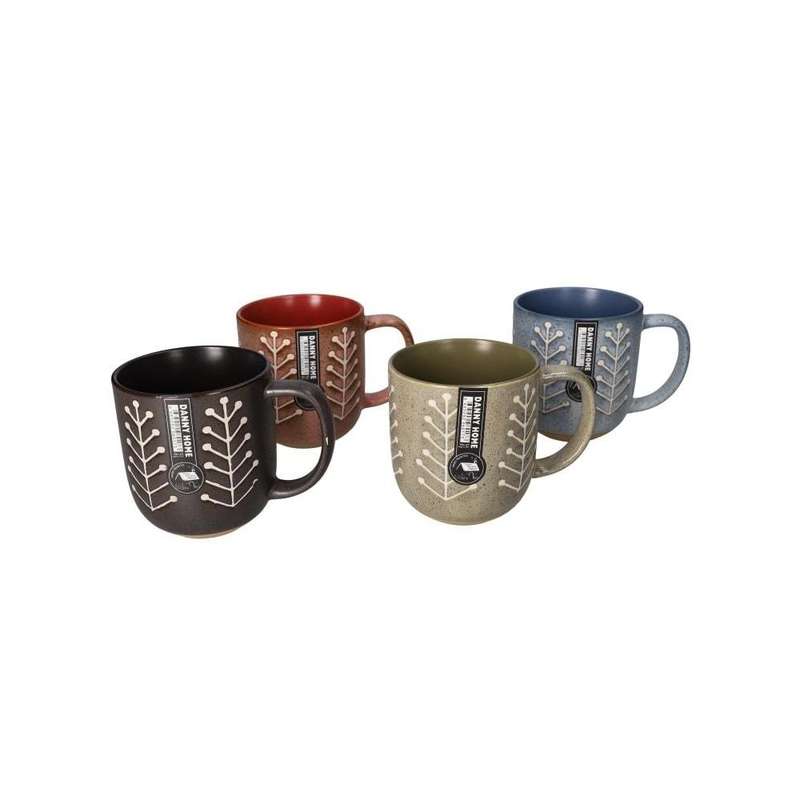 Ceramic Tribal Tree Tea Mug Set 4Pcs 125Cm