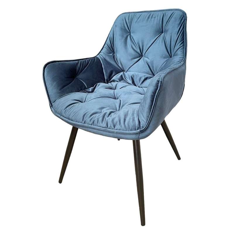 Cherry Velvet Padded Occasional Chair Blue