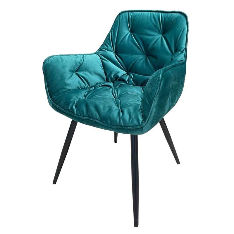 Cherry Velvet Padded Occasional Chair Green