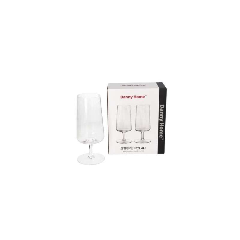 Clear Crystal Glass Stripe Polar Water Wine Glasses 2Pcs 175Cm 400Ml