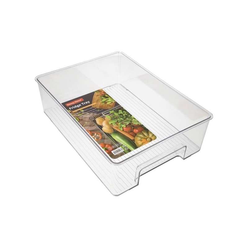 Clear Pet Plastic Rectangular Refrigerator Tray With Handle 380Cm 779G