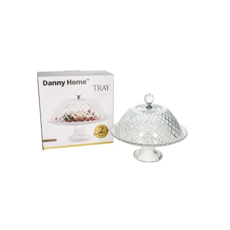Clear Round Glass Cake Plate Base Cover 17Cm 2Pcs