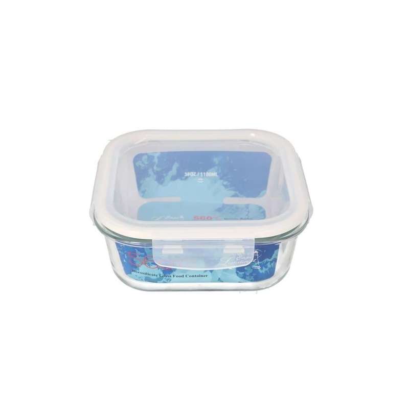 Clear Square Borosilicate Fresh Keeping Lunch Box 18Cm