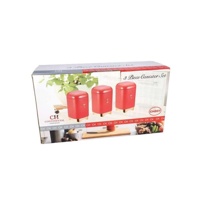 Continental Homeware Stainless Steel Canister Set 3Pcs 36Cm