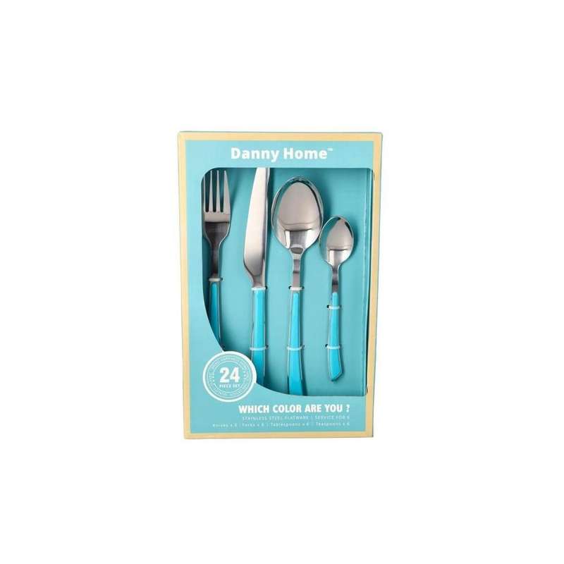 Danny Home 24 Piece Silver Stainless Steel Cutlery Set 16Cm