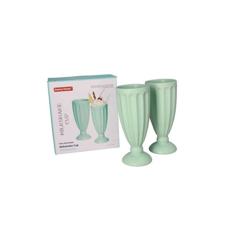 Fine Porcelain Ice Cream Milkshake Cups Set Of 2