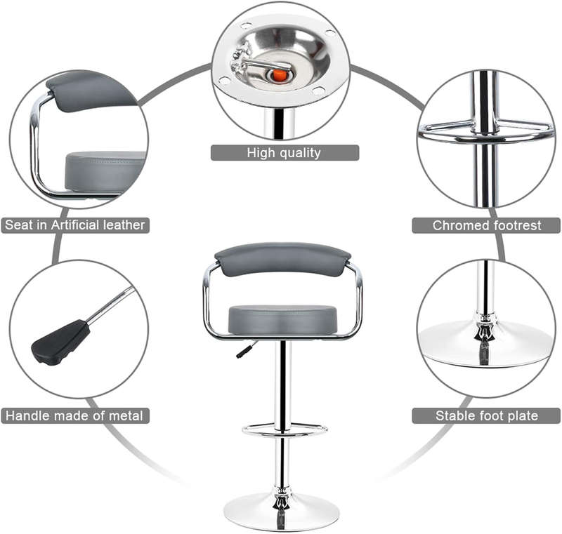 Flexiheight Barstool Set Of 2 Grey
