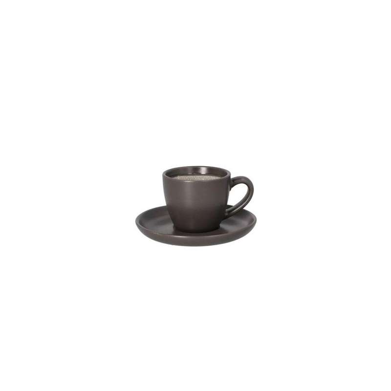 Grey Ceramic Cup And Saucer 80Ml