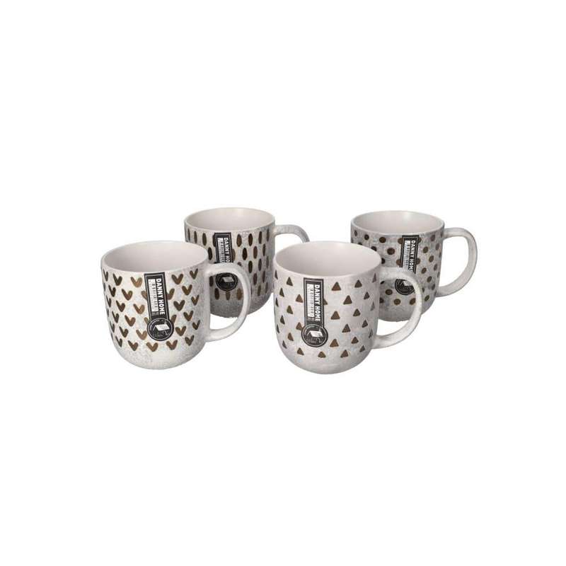 Marble Ceramic Tea Mug Set 4Pcs 125Cm