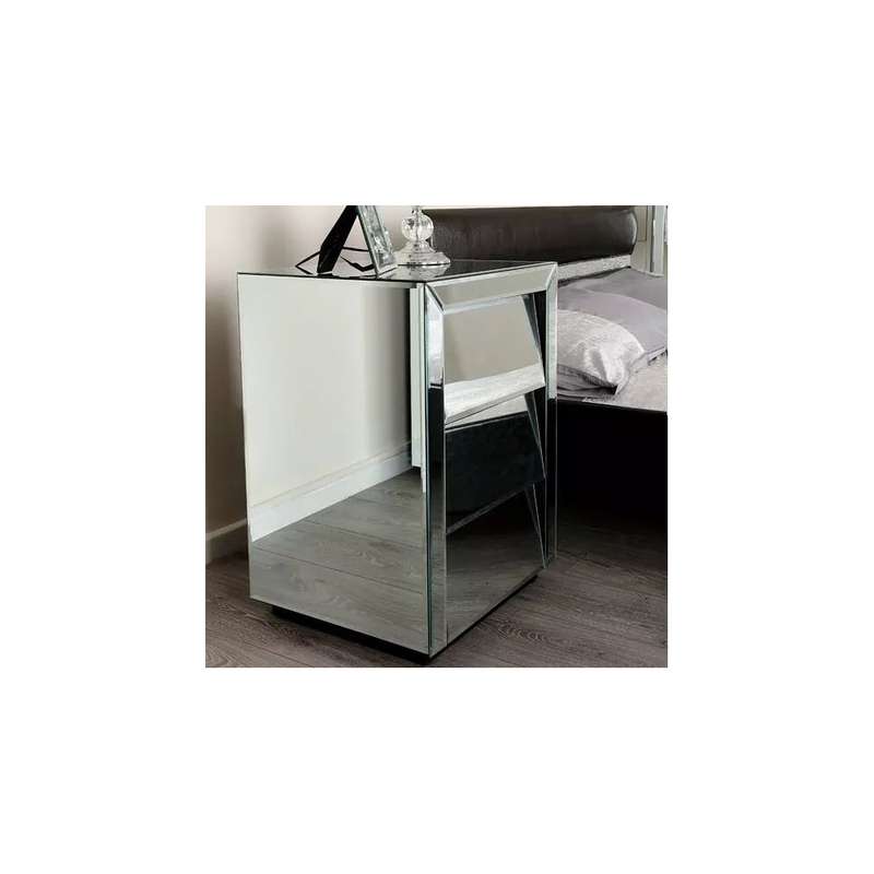 Miami Mirror Pedestal 3 Drawers With Knobless Design