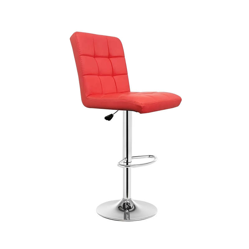 Mixology Pu Leather Swivel Barstool- Red