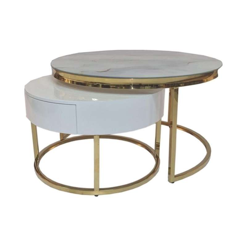 Nestable Coffee Table Set Space Saving And Contemporary