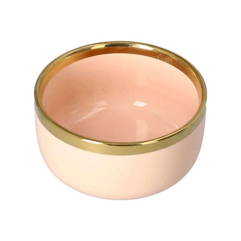 Pink Mini Ceramic Bowl With Gold Rim 108Cm