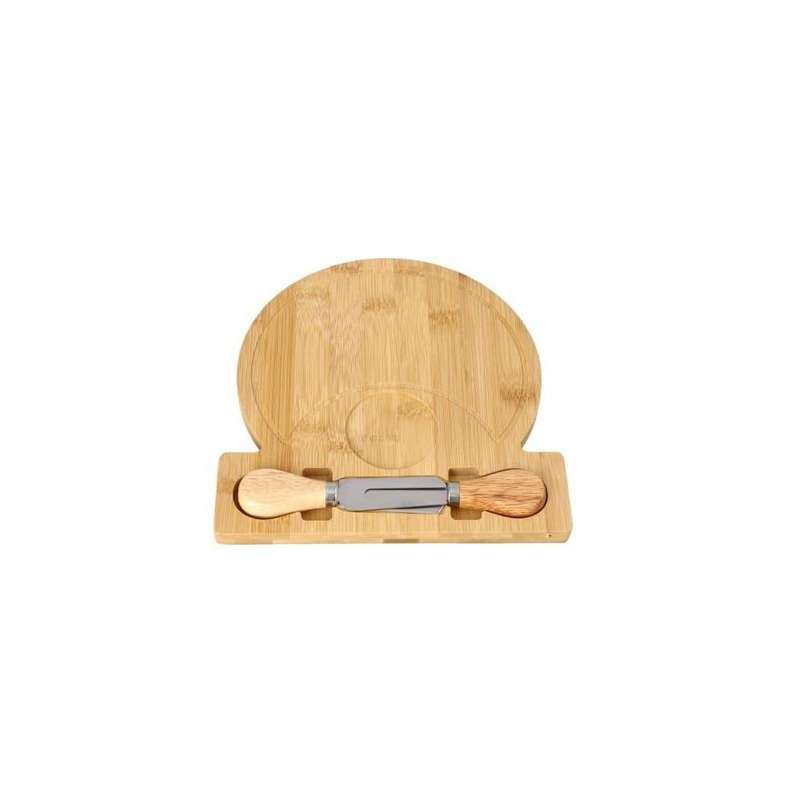Round Bamboo Cheese Serving Cutting Board Set 218Cm 3Pcs