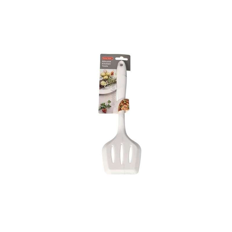 Silicone White Marble Slotted Turner Spatula 30Cm