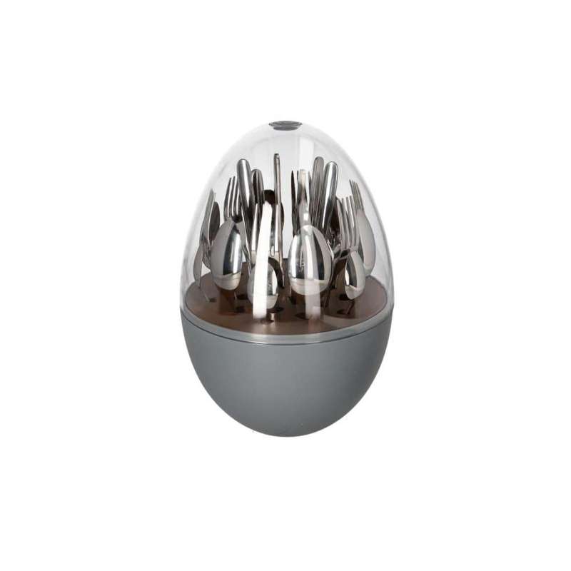 Silver Egg Shaped Stainless Steel 24Pcs Cutlery Set