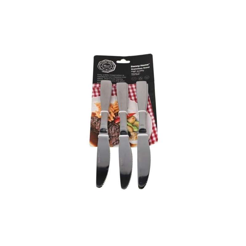 Silver Stainless Steel Dining Knives Set 6Pcs 219Cm