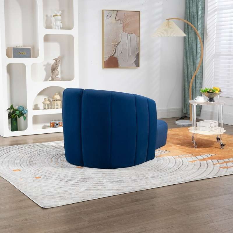 Velvet Sofa Armchair With Ottoman