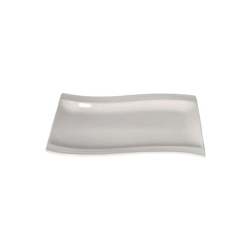 White Cape Lighthouse Ceramic Wavy Serving Platter 26Cm