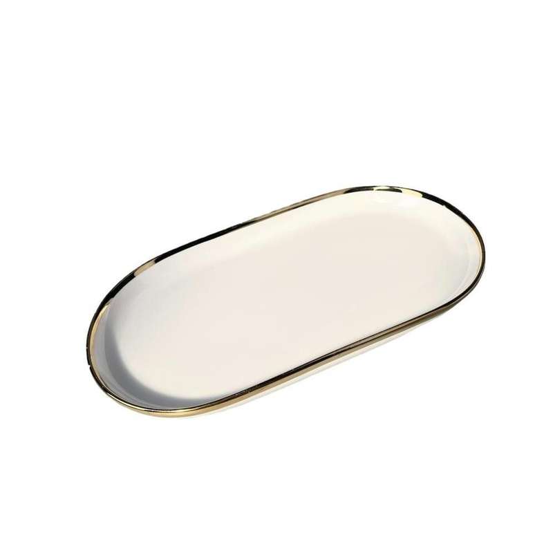 White Ceramic Flat Serving Platter 309Cm