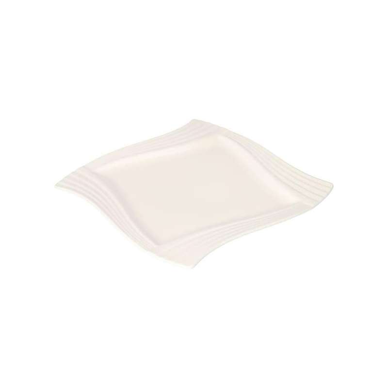 White Ceramic Square Motion Dessert Side Plate 19Cm 469G 8 Inch