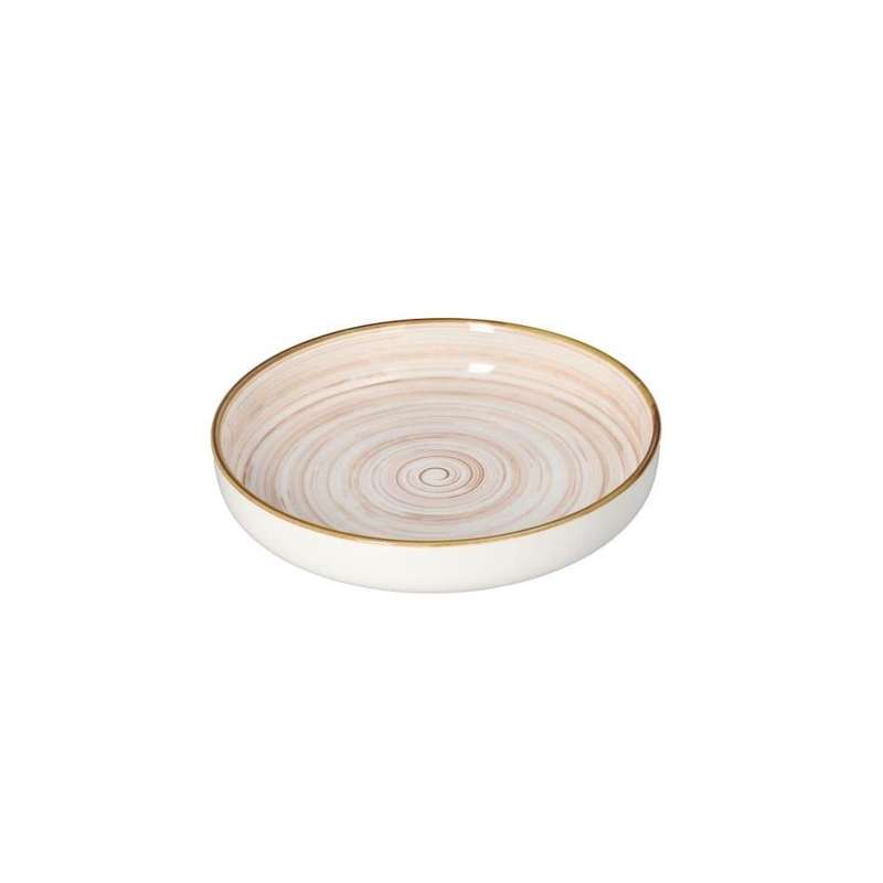 White Marble Round Ceramic Deep Plate 203Cm 8 Inch