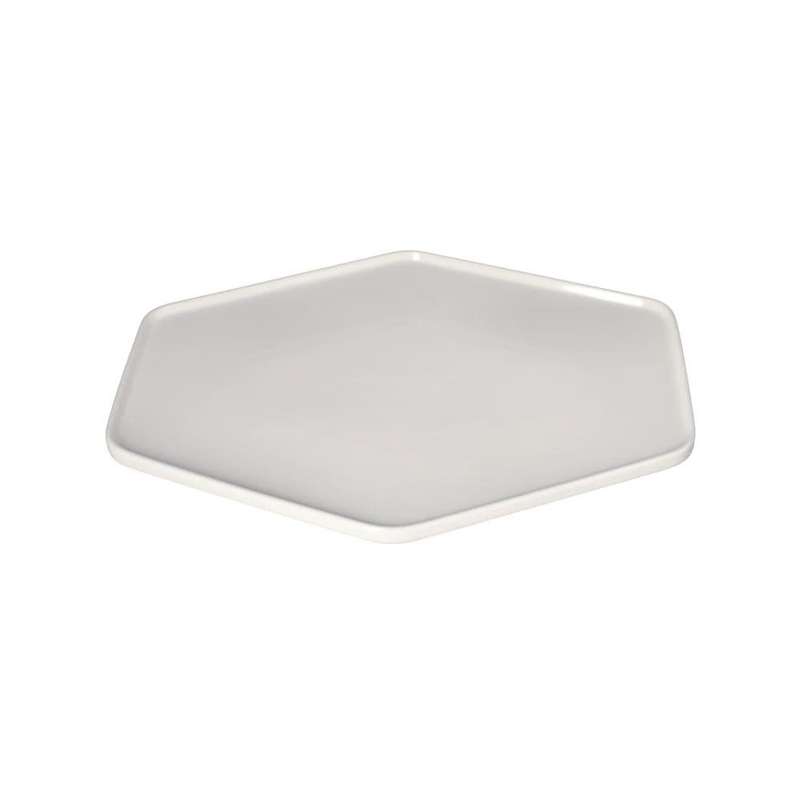 White Octagon Ceramic Serving Platter 35Cm