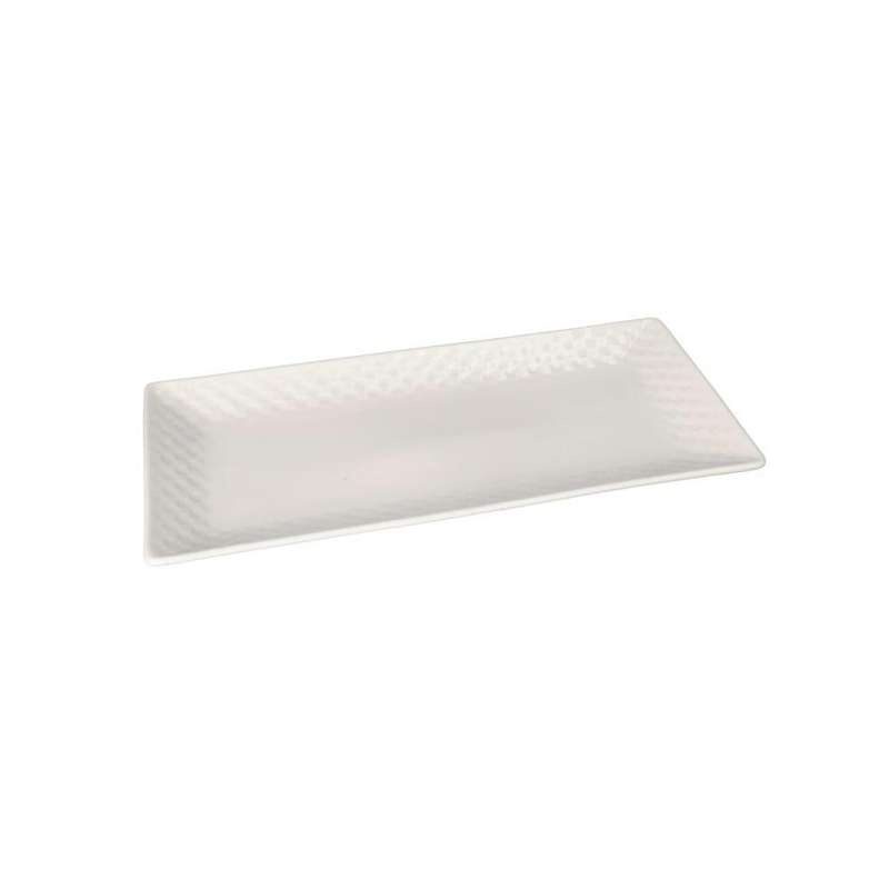 White Rectangle Ceramic Serving Checkerboard Platter 32Cm