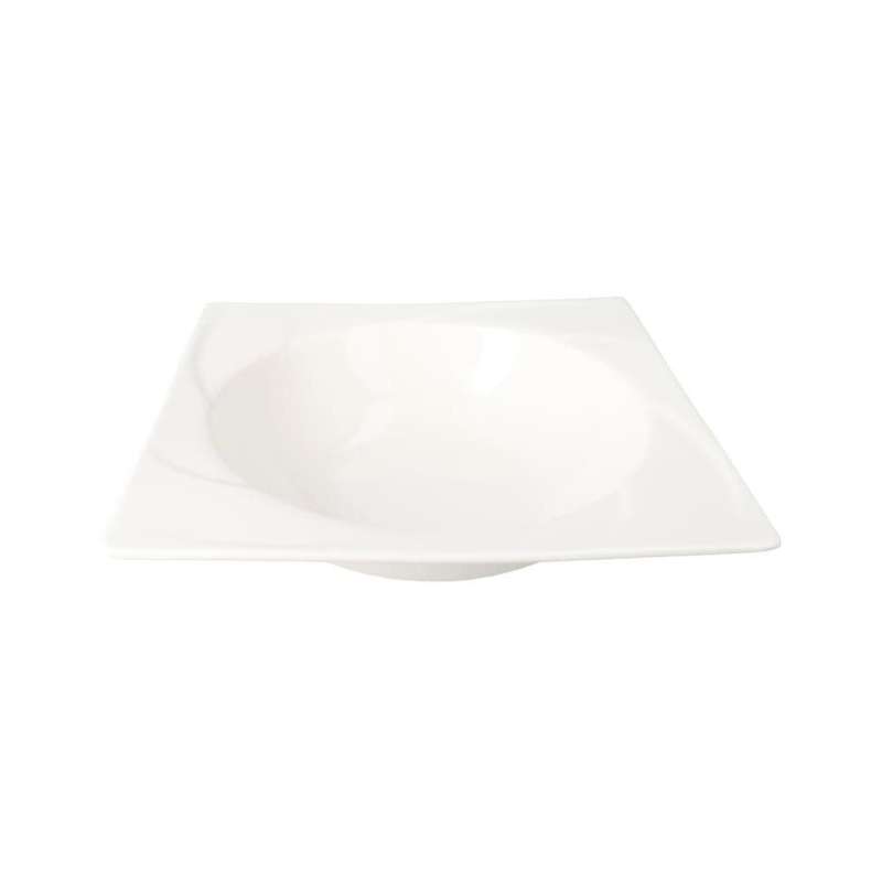 White Square Ceramic Bowl 23Cm