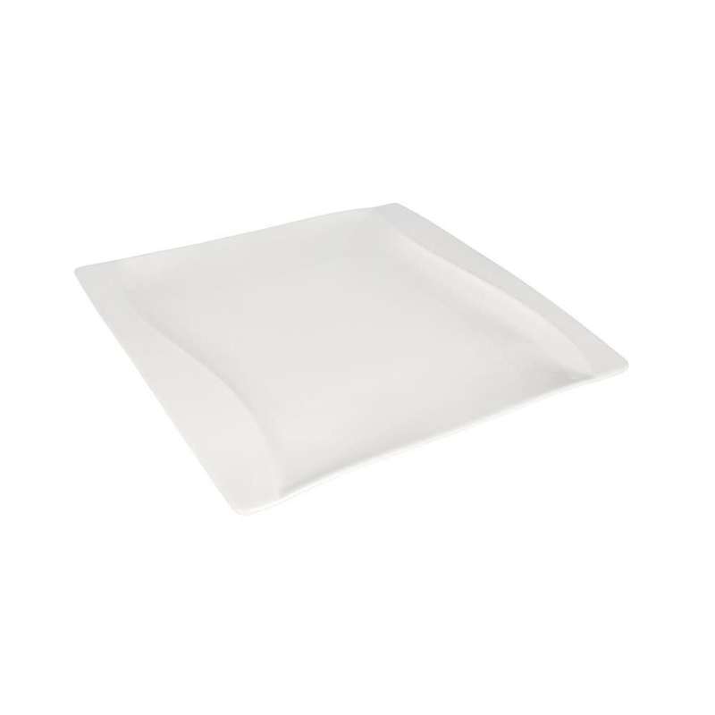 White Square Ceramic Dinner Plate 266Cm 861G 10 Inch