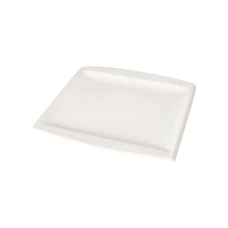 White Square Ceramic Dinner Plate 26Cm 912G 10 Inch