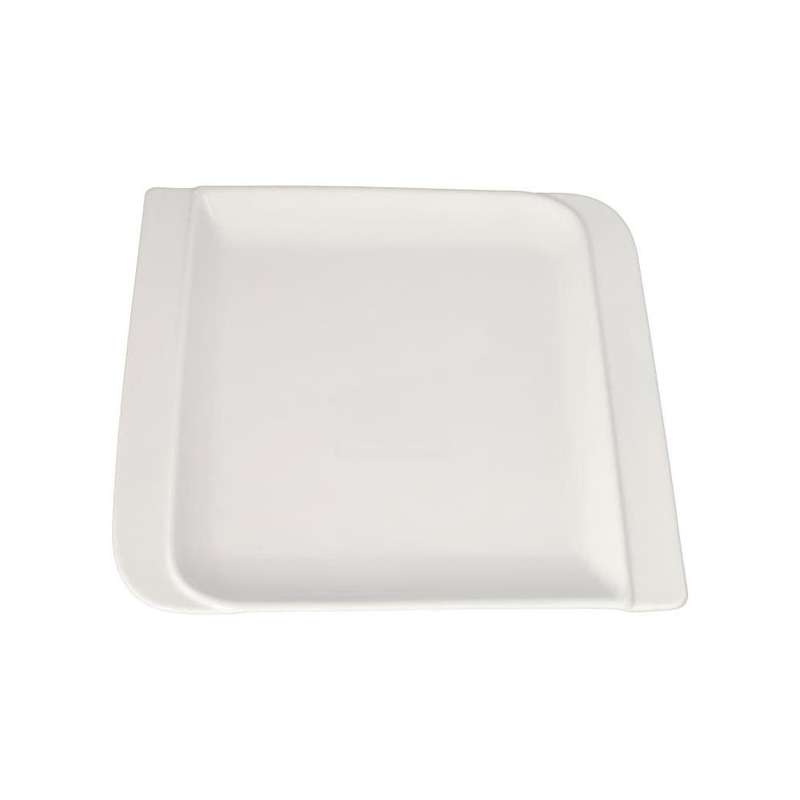 White Square Ceramic Flat Dinner Plate 832G 263Cm 10 Inch