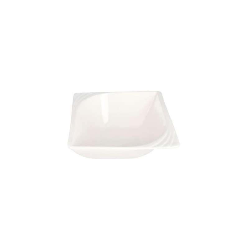 White Square Ceramic Leaf Shaped Breakfast Bowl 14Cm 240G 5 Inch