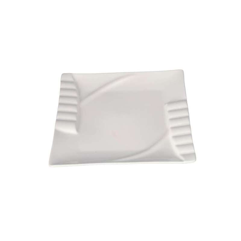 White Square Ceramic Piano Side Plate 20Cm