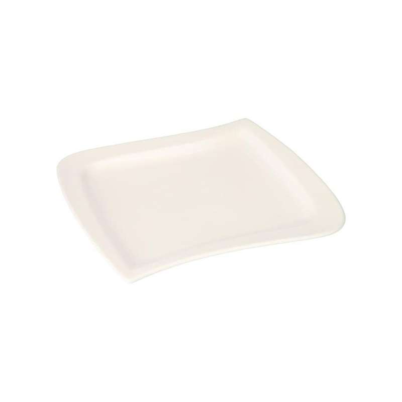 White Square Wavy Flat Side Plate 21Cm 541G 85 Inch