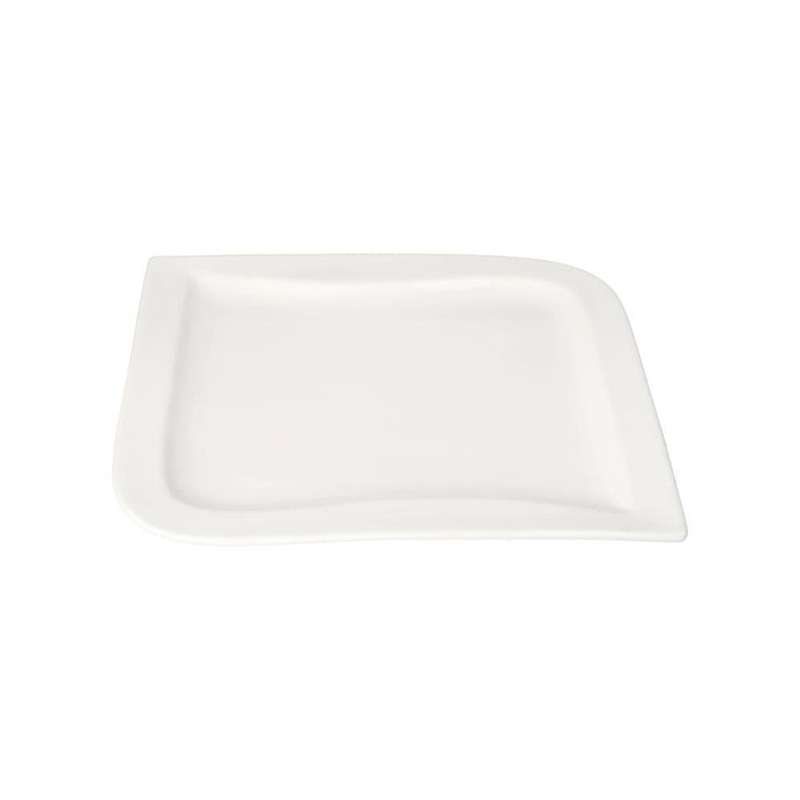 White Square White Ceramic Wavy Dinner Plate 263Cm 843G 10 Inch