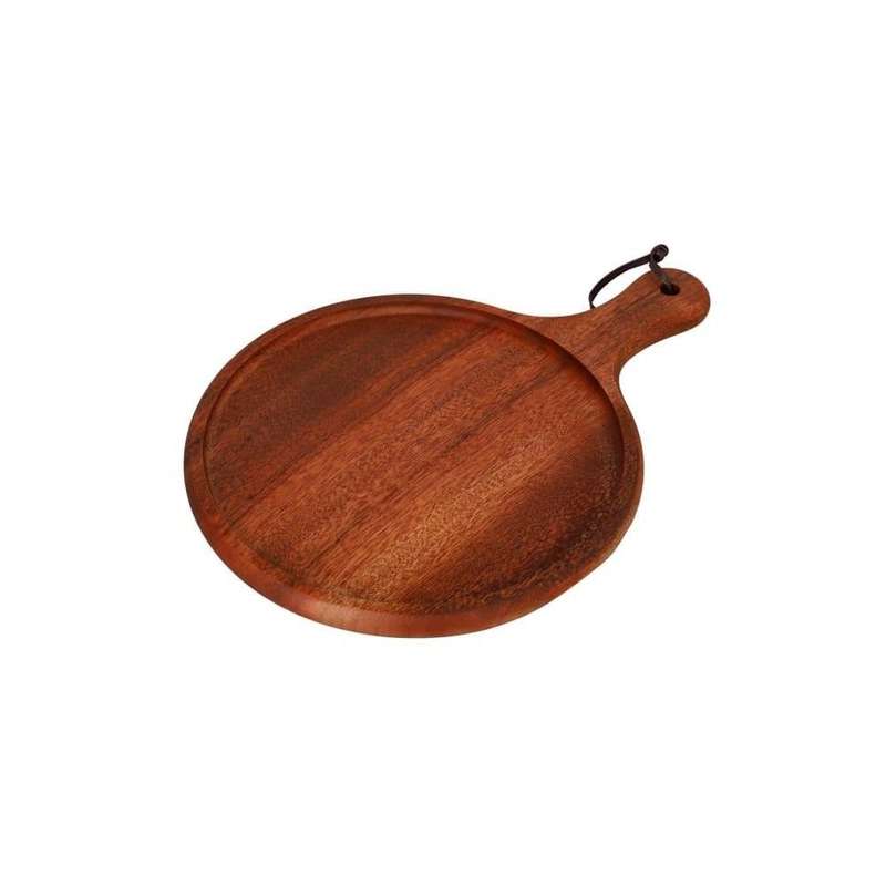 Wooden Circular Deep Pizza Board With Handle 398Cm