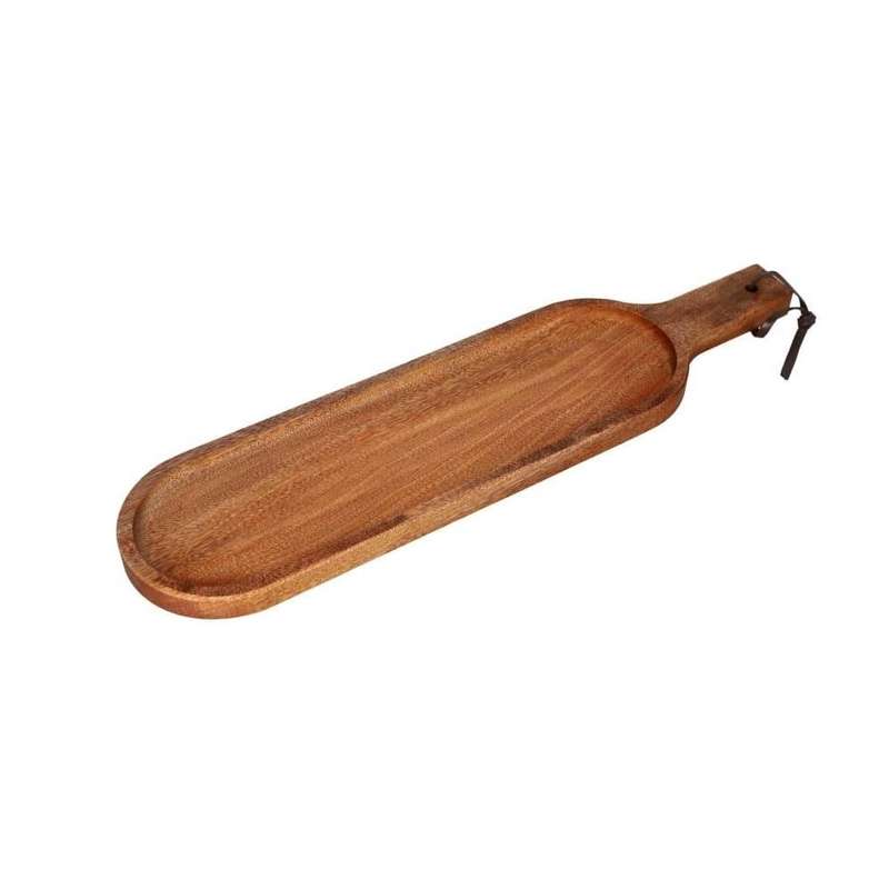 Wooden Rectangular Deep Sushi Board With Handle 49Cm