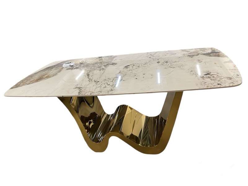 Luxe Marble Wave Dining Table