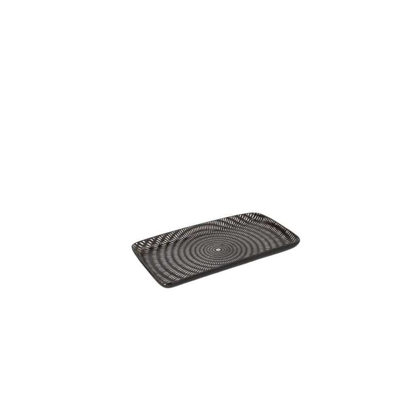 Black Rectangular Stoneware Platter 23Cm